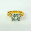 Alice half bezel mixed metal asscher
