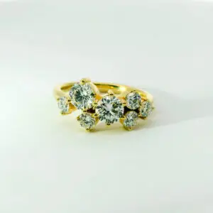 Rebirth seven stone cluster ring