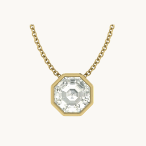 Octagon Bezel Pendant - Moissanite