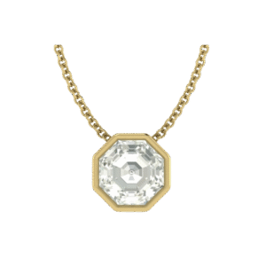 Octagon Bezel Pendant - Moissanite